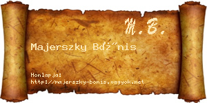 Majerszky Bónis névjegykártya